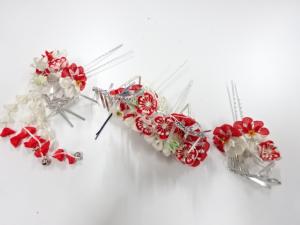 アンティーク　つまみ細工　髪飾りセット